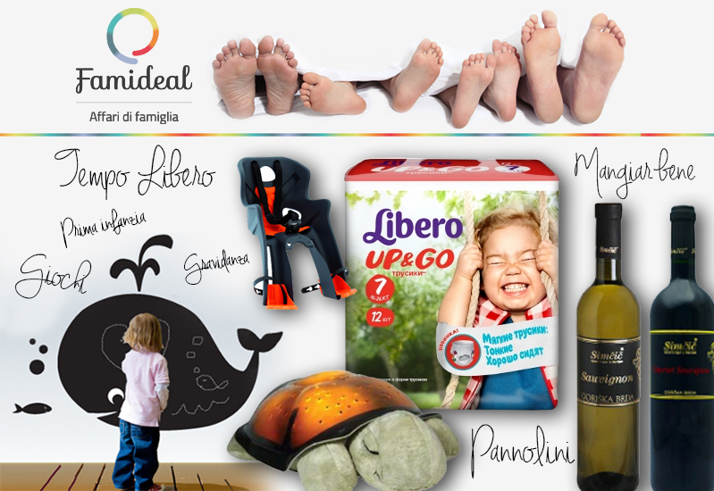 famideal portale couponing famiglie bambini offerte promozioni pannolini giocattoli prodotti biologici pre-maman gravidanza e tempo libero