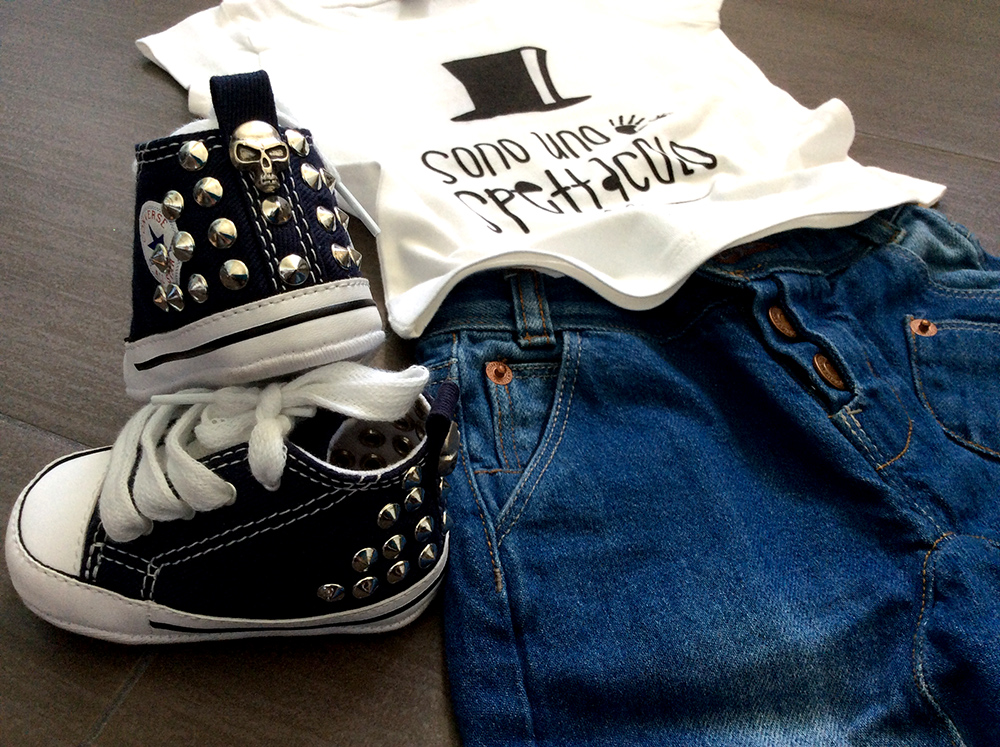 converse jeans con borchie