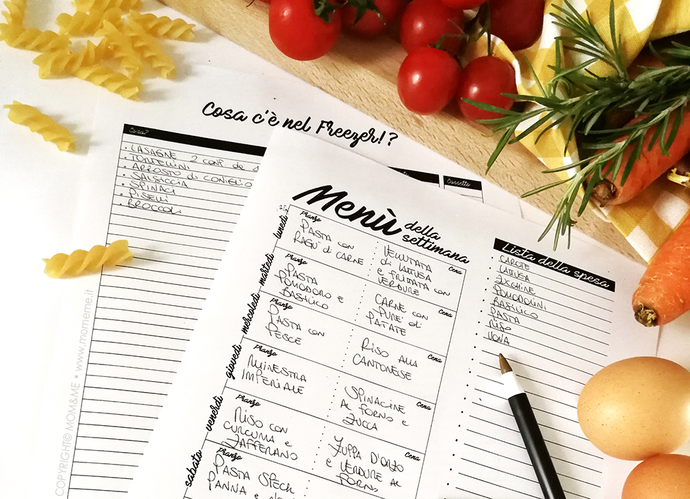 Buoni Propositi Organizzare Il Menu Settimanale Mom Me